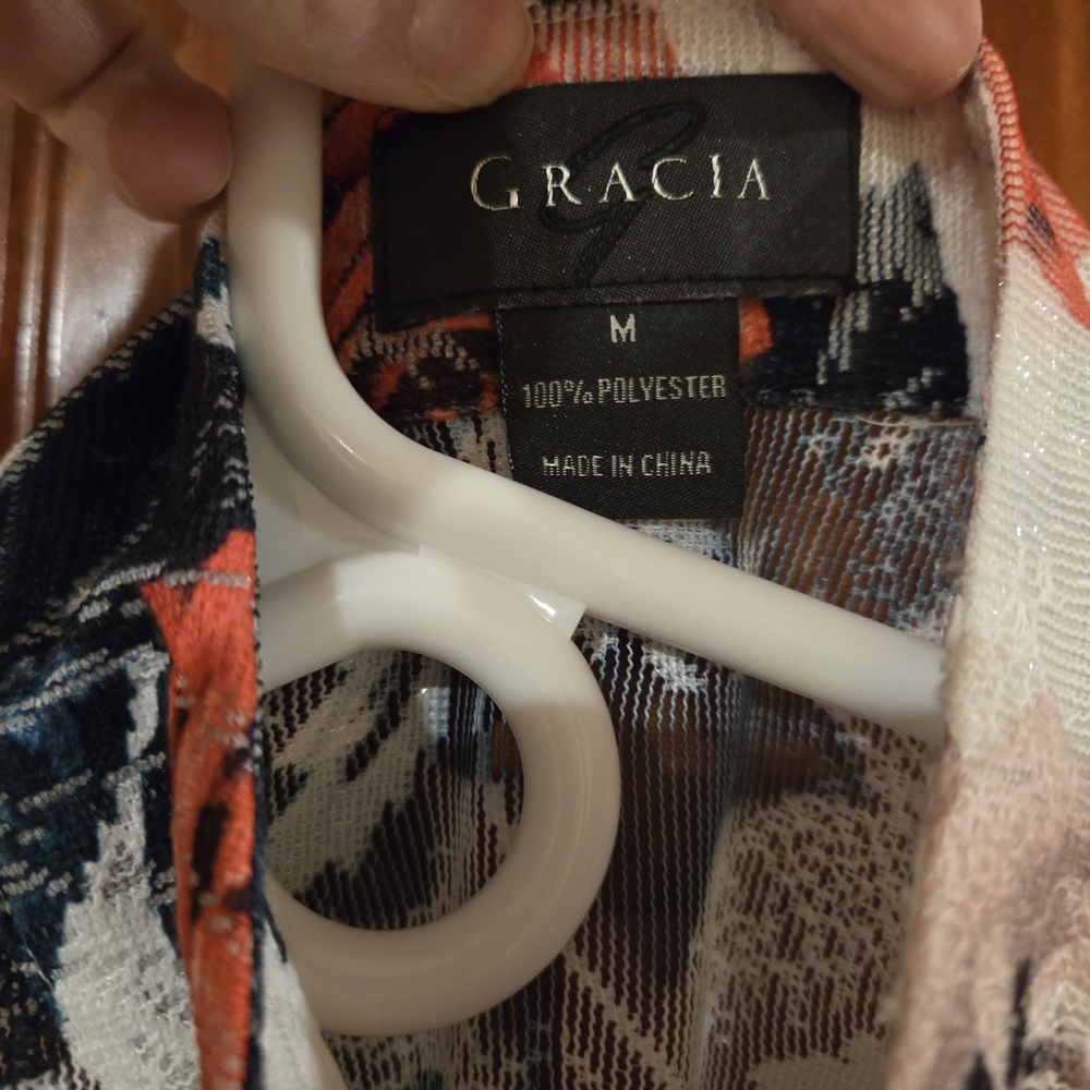 Gracia Floral Outfit Puff Sleeve Blouse & Skirt - Red, Black, White - Picture 4 of 16
